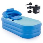 CO-Z Inflatable Portable Adult Bath Tub, Foldable Free-Standing PVC Bathtub w Electric Pump, Anti-Slippery Inflatable Pool for Adult Children Spa Bath