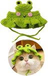 Zhouocea 1 PCS Cat Hat Cute Frog Shape Pet Cap Halloween Cat Kitten Halloween Costumes Cat Birthday Hat for Christmas Birthday