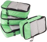 Amazon Basics 4 Piece Small Packing Travel Organizer Cubes Set - Green