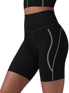 BALEAF Freeleaf Broadway Shorts for Women Biker Dance Yoga Workout Gym Runningl, High Waist Tummy Control Short Pants with Pockets 8", Black XXL