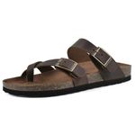 White Mountain Women's Gracie Flat Sandal, brown, 8 M US