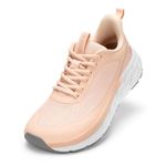 FitVille Women's Wide Slip on Running Shoes Breathable Walking Sneakers Non-Slip Tennis Shoes for Plantar Fasciitis Swollen Feet(Baby Blush, 8.5 Wide)