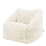 icon Kids Teddy Bear Bean Bag Chair, Cream, Large Bean Bag Chairs for Kids, Borg Sherpa Berber Fleece Kids Bean Bags, Faux Sheepskin Fluffy Bean Bags, Nursery Decor Bedroom Accessories Fluffy Chair