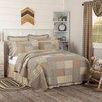 VHC Brands Sawyer Mill Charcoal 5 Piece Luxury King Quilt Set (1 Quilt, 2 King Shams, 2 Pillowcase)