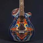 Lindo Sahara Electro Acoustic Bass Guitar (Short Scale 30") | Abalone Sea Shell and Maple Wood Nautical Star 12th Fret Inlay | Graphic Art Finish | Composite Neck | Designed in UK