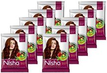 Nisha Henna-Based Hair Colour 15g each Packet, Made from Natural Henna, No ammonia, Natural Brown (Pack of 10)