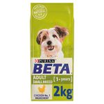 PURINA Beta Adult Small Breed Dry Dog Food Chicken 2kg [Pack of 4]