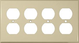 Morris 83243 Painted Steel Wall Plate, 4 Gang, Ivory