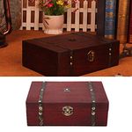 Pssopp Vintage Storage Box Antique Living Goods Organizer Vintage Wooden Jewelry Storage Box for Card Jewelry or Decoration