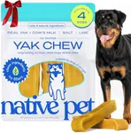Native Pet Yaks Chews - Long-Lasting Yak Cheese Himalayan Dog Chews - All Natural Dental Chews for Dogs Made with Yak Cheese for Aggressive Chewers - 10 Yak Chews for Extra Large Dogs