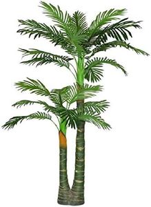 KAYKON Plastic Artificial Plant Big Areca Palm Green Tree Without Pot Indoor Plant For Home Decor (2 Leg Palm)