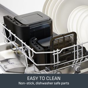 Tefal Easy Fry Dual Zone Digital Air Fryer, 8.3L – 2 Drawers, 8-in-1, Non-Stick, Black
