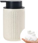 Umlaca Foam Hand Soap Dispenser - Ceramic Foaming Soap Dispenser for Bathroom 12oz Refillable Liquid Lotion Soap Dispenser with Rust-Proof foaming Pump for Countertop