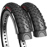 Fincci Pair 26 x 4.0 Inch Reflective Foldable Fat Tyres, 100-559 – Pack of 2, High-Traction Tires for Road, Mountain, MTB, Mud, Dirt, and Offroad Bikes