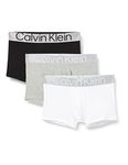 Calvin Klein Men's Trunk, Black/White/Grey Heather, S