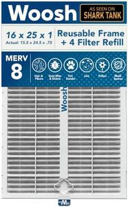 As Seen On Shark Tank | 16x25x1 Air Filter MERV 8 (4-Pack) | Electrostatic Pleated HVAC AC Furnace Filters | Actual Size: 15.50 x 24.50 x 0.75