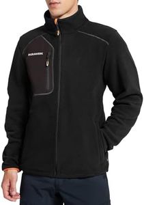 DURAWERK Fleece Jacket Mens Full Zip Lightweight Winter Jackets for Men Casual Outwear with Pockets for Hiking & Work