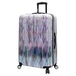 Steve Madden 28 Inch Checked Luggage Collection, Scratch Resistant Hardside Suitcase Designer Bag with 8-Rolling Wheels