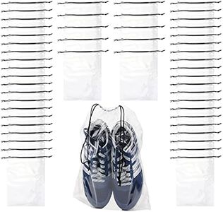 50 PCS Travel Transparent Shoe Bags -Waterproof Storage Organizers with Drawstring, Packing Pouch Organizers (50 Transparent)