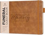 Clever Fox Funeral Guest Book for Memorial Services – in Loving Memory Guest Sign in Book for Funeral Service, Hardcover 10x7” (Brown)