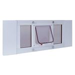 Ideal Pet Products Aluminum Sash Window Pet Door, Adjustable Width 33" to 38", Cat Flap, 6.25" x 6.25" Flap Size, White