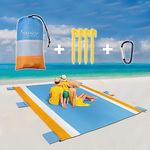 SYOURSELF Beach Blanket Picnic Blanket, 120" X 109"(6-10 Adults) Beach Mat Sand Free Waterproof,Extra Large Sand Proof Beach Blanket,Portable Outdoor Compact Picnic Mat for Beach Picnic Camping Travel