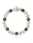 Thomas Sabo Women Charm Bracelet Haematite Rose Quartz Freshwater Pearl Charm Club 925 Sterling Silver X0188-581-7