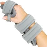 Vive Resting Hand Splint - Night Immobilizer Wrist Finger Brace - Thumb Stabilizer Wrap - for Arthritis, Tendonitis, Carpal Tunnel Pain - Functional Support for Sprains Fractures (Right (Large), Grey)