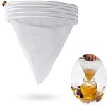 5pcs Bee Honey Filter Bag Mesh Ultra-fine Mesh Strainer Kitchen Nylon Mesh Filter 5 Gal Bucket Filter Honey Filter Bags Apiary Equipment Extraction Tool Suitable For Honey Wine Wax Beer Nut Milk