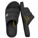 VeraCosy Men's Open Toe Slippers Breathable Soft Corn Knit Memory Foam House Shoes with Indoor Outdoor Non Slip Sole Dark Black,10-11 UK