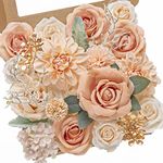 Serwalin Artificial Flowers Combo Box Set Silk Flowers Fake Rose for DIY Wedding Bouquets Centerpieces Baby Shower Party Home Decorations, Nude Color