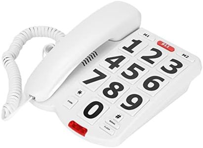 Annadue LD-265 Fixed Telephone for Elderly, Landline Phone with Big Buttons and Super Loud Sound, M1 M2 Fast Dial, Suitable for the Elderly with Visually impaired and Hearing loss