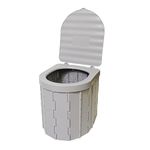 Portable Commode Potty | Outdoor Hiking & Camping Stool | Adult, Kids & Handicap Toilet Seat (Grey)