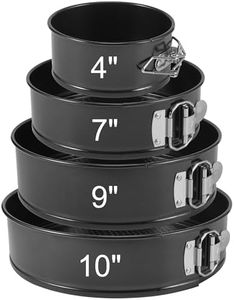 isheTao Cake Pan Set for Baking, Non-Stick Springform Pans Set of 4 (4, 7, 9 10inches), Round Cake Pans,Cheesecake Pan, Leak-Proof Cake Pans with Removable Bottom