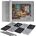 Lavievert Jigsaw Puzzle Board with Cover & 8 Sorting Trays, Portable Puzzle Mat, Lightweight Felt Puzzle Table for Adults, Large Puzzle Storage Saver Holder for Up to 1500 Pieces (Light Gray)