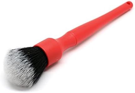Detail Factory - Synthetic Large Detailing Brush - Ultra-Soft Synthetic Bristles, Scratch-Free, Instrument Panels, Emblems, One Long Handle, Red