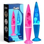 Jambo 16" Inch Beautiful Liquid Motion Lamp with Wax That Flows Like Lava | Entertaining for Adults, Teens and Kids (Blue Base, Blue Liquid, White Wax & Pink Base, Pink Liquid, White Wax Double Pack)…