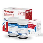 Sinocare Blood Sugar Test Strips, 50pcs Blood Glucose Monitor Test Strips, Diabetes Test Strips for Safe Accu2 Blood Sugar Monitor (Safe Accu2 Strips- 50)