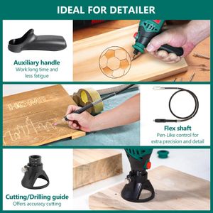 HYCHIKA 170W Rotary Tool Kit – Variable Speed, Flex Shaft, 173 Accessories
