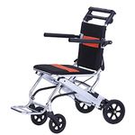 JmeiYyu Transport Wheelchairs, Portable Folding Wheelchair, Travel Wheelchair with Handbrake & Footrests, Ultra-Light Wheelchair for The Elderly, Children and Special Needs (Color : Standard)