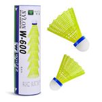 BAIHUALIN WHiZZ Shuttlecocks Badminton Durable Nylon Shuttles for Indoor Outdoor Recreational Game Practice Sports, 6x Yellow