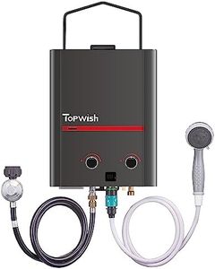 TOPWISH Portable Tankless Water Heater Propane, 5L 1.45 GPM Outdoor Gas Propane Water Heater, Instant Water Heater with Handle for RV, Camping, Barns, Trips Boat Cabins, Black