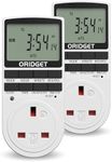 Digital Electrical Timer Plug Socket with 18 On-Off Programs, Countdown and Security Random Mode for Lights and Home Appliances, 24 Hour Weekly Programmable (13A / 2900W) (2 Pack)
