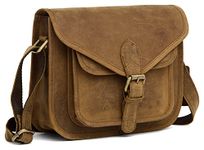 J. Wilson London Messenger Bag Women Leather Flapover 5 Litres (Rustic Tan)