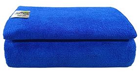 Softspun Microfiber Baby Bath & Hair Care Towel - 40 x 60 cm & 60 x 120 cm, Blue - Pack of 2 - Extra Soft Face Towels Washcloth for Newborn Babies, Toddler Shower Gift.