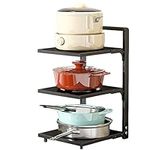 Heavy Duty Pan Organizer, Pot Organizer for Cabinet, Rack Holds Up to 50 LB, Holds Cast Iron Skillets, Griddles and Shallow Pots, Durable Steel