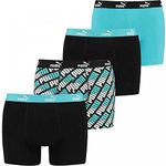 4 x Mens Puma Boxer Shorts Blue Combo Small