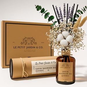 Le Petit Jardin & Co. Reed Diffuser Gift Box with Preserved Flower Bouquet (Quebec Balsam Fir)