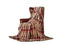 DREAMLANDING Fleece Throws For Sofa Bed Chair Soft Colorful Oversized, Decorative Ultra-Plush Throw Blanket (230x260cm, Red Plaid)