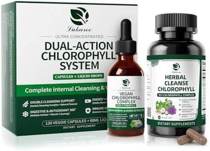 Lukaree Chlorophyll Liquid Drops & Capsules Combo, Dual Action Support for Cleansing, Energy & Oral Freshness, Immune Support, Internal Deodorant, Skin & Gut Health, Vegan, Sugar-Free, 2Oz + 120 Caps